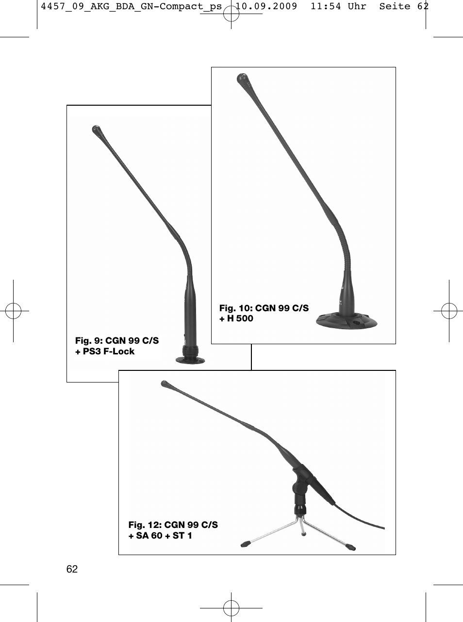 AKG Acoustics CGN 99 H/L User Manual | Page 62 / 64