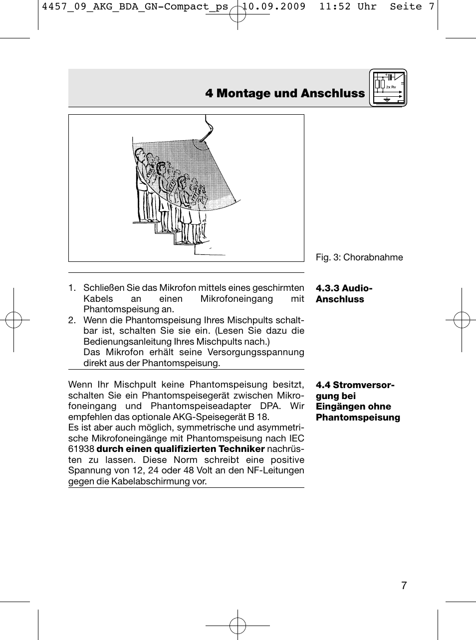 4 montage und anschluss | AKG Acoustics CGN 99 H/L User Manual | Page 7 / 64