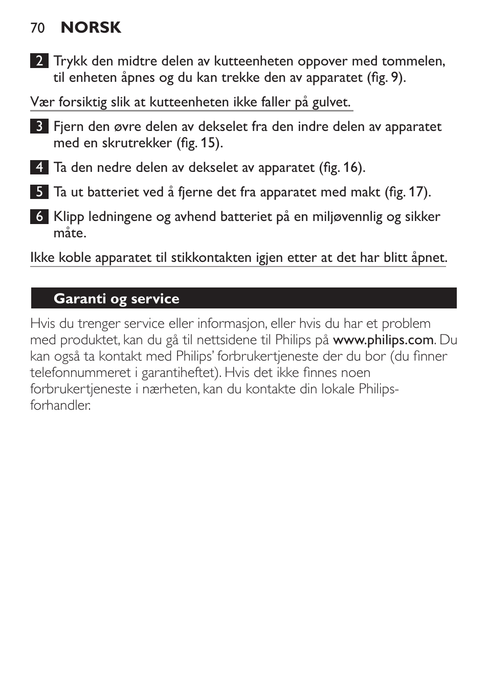 Garanti og service | Philips HAIRCLIPPER Series 1000 Tondeuse cheveux User Manual | Page 70 / 92