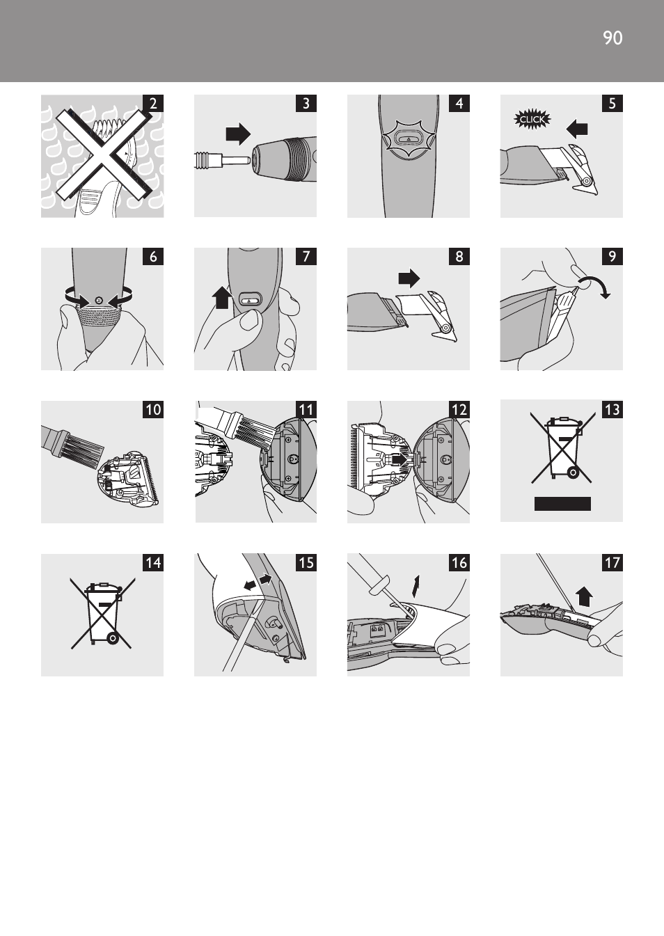 Philips HAIRCLIPPER Series 1000 Tondeuse cheveux User Manual | Page 90 / 92