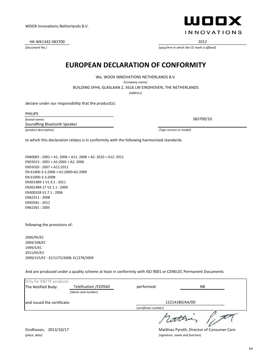 Philips Enceinte sans fil SoundRing User Manual | 21 pages