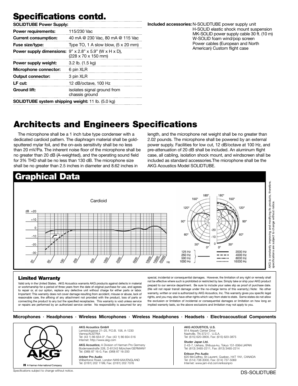 AKG Acoustics SOLID TUBE Tube Condenser Microphone User Manual | Page 2 / 2