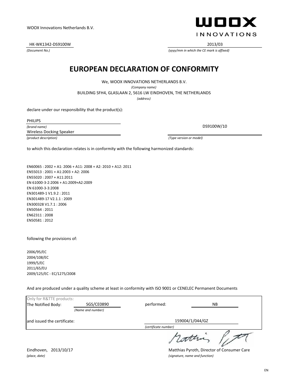 Philips Fidelio Station d'accueil sans fil Primo User Manual | 21 pages