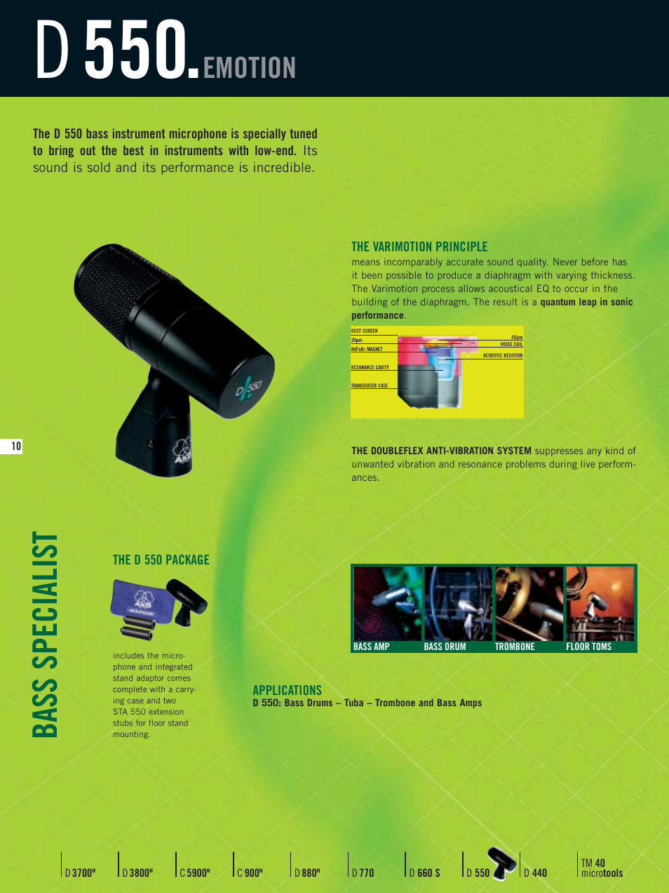 D 550, Bass specialist, Emotion | AKG Acoustics D3800M User Manual | Page 10 / 16