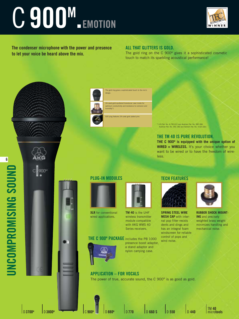 C 900, Uncompromising sound, Emotion | AKG Acoustics D3800M User Manual | Page 6 / 16