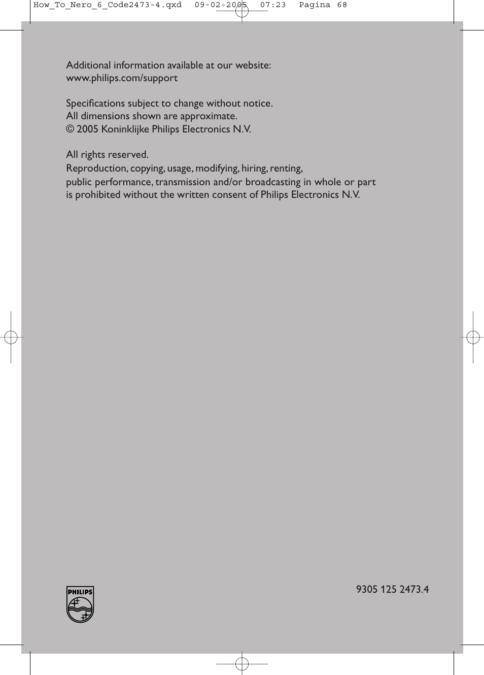 Philips Lecteur interne User Manual | Page 68 / 68