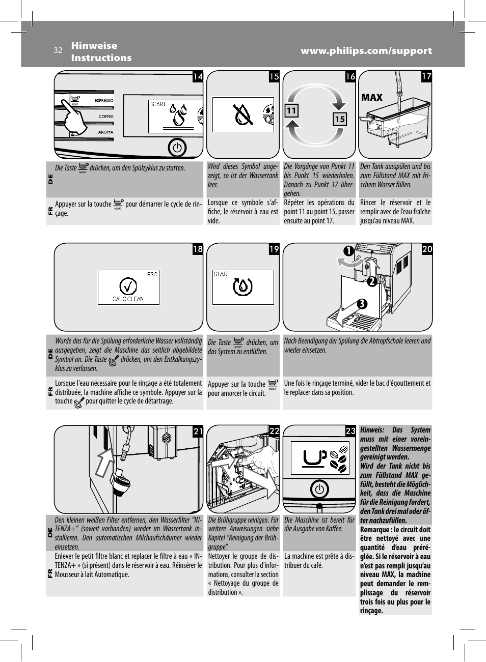 Philips Saeco Minuto Machine espresso Super Automatique User Manual | Page 32 / 56
