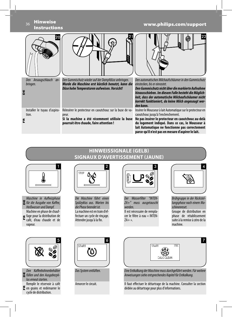 Philips Saeco Minuto Machine espresso Super Automatique User Manual | Page 36 / 56