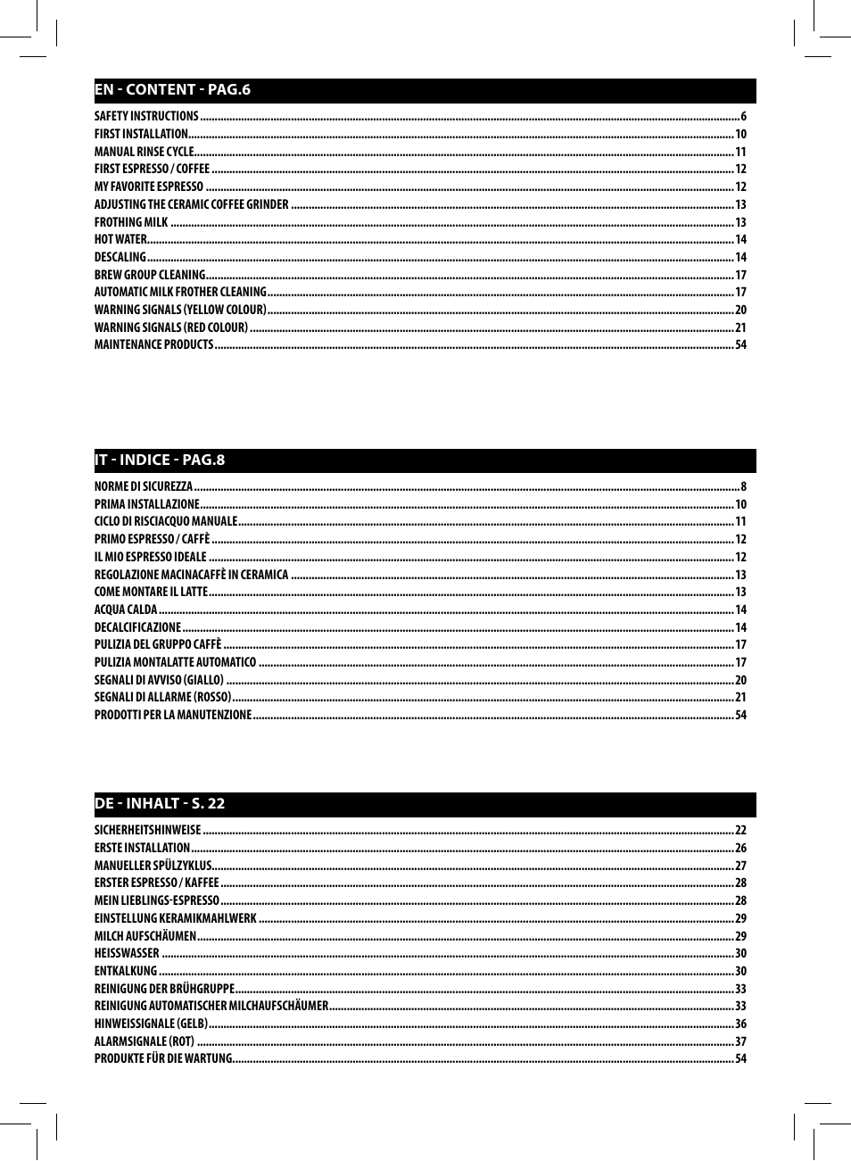 Philips Saeco Minuto Machine espresso Super Automatique User Manual | Page 4 / 56