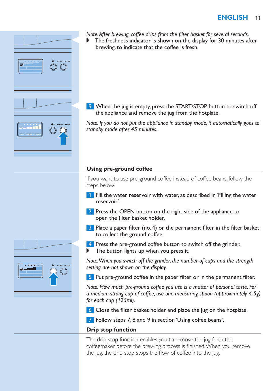 Philips Grind & Brew Cafetière User Manual | Page 11 / 150