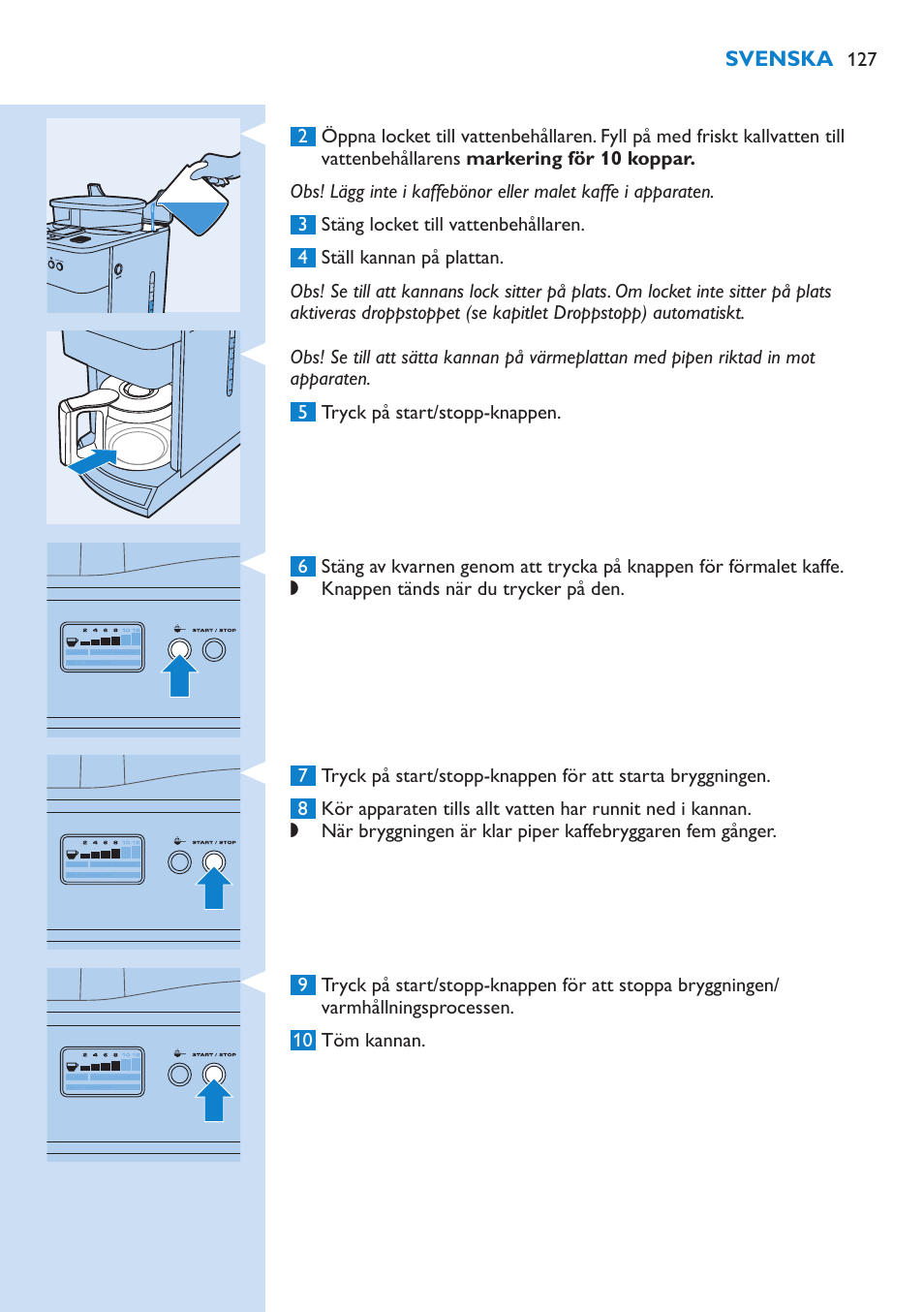 Philips Grind & Brew Cafetière User Manual | Page 127 / 150