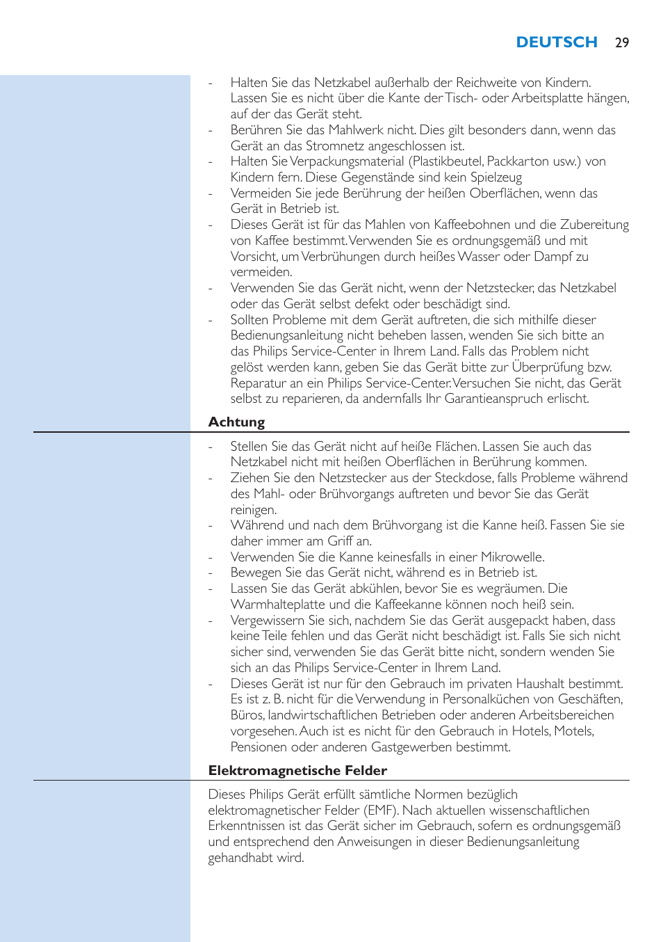 Philips Grind & Brew Cafetière User Manual | Page 29 / 150