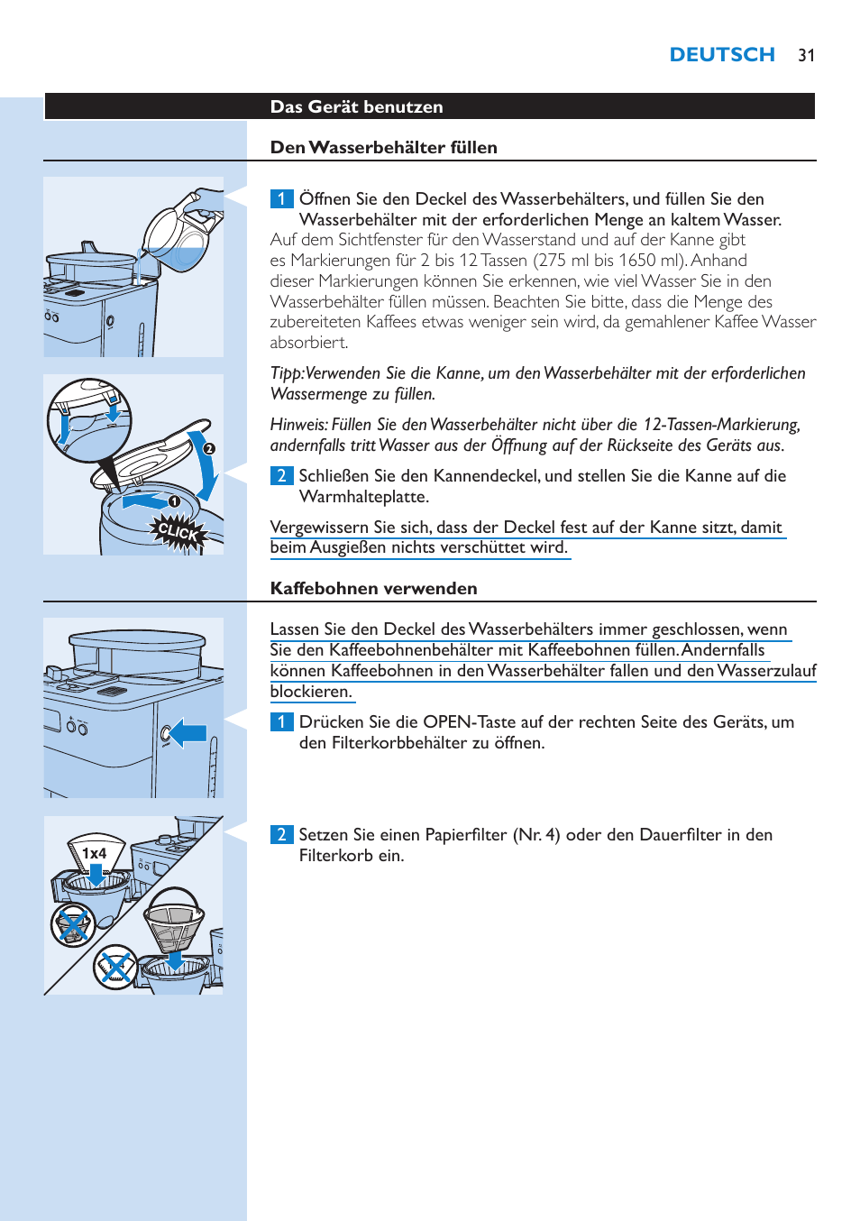 Philips Grind & Brew Cafetière User Manual | Page 31 / 150