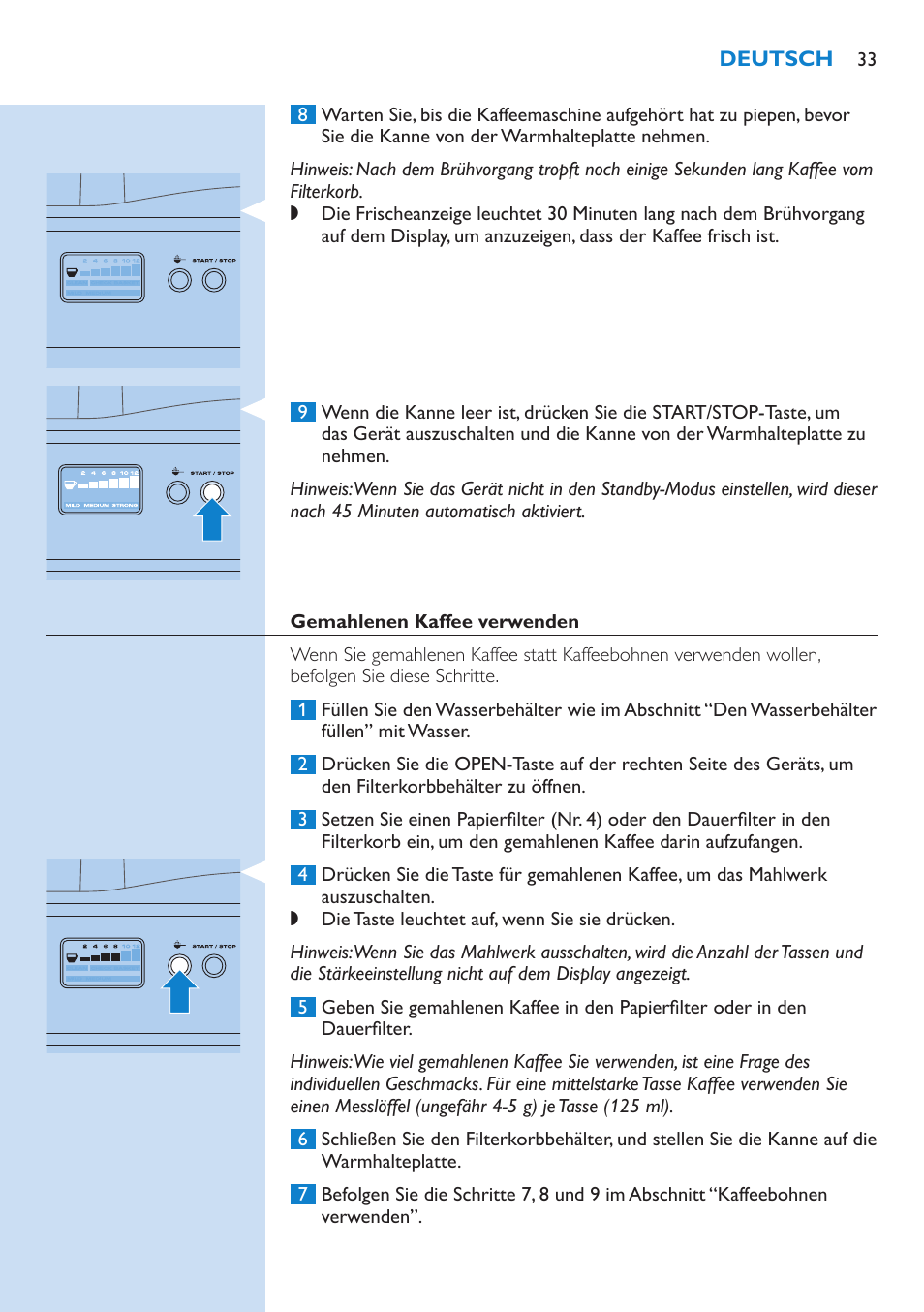 Philips Grind & Brew Cafetière User Manual | Page 33 / 150