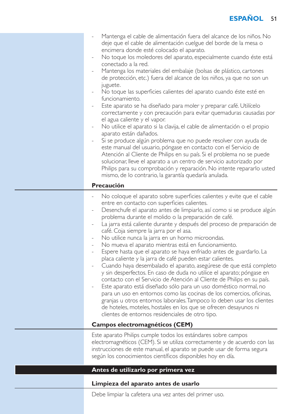 Philips Grind & Brew Cafetière User Manual | Page 51 / 150