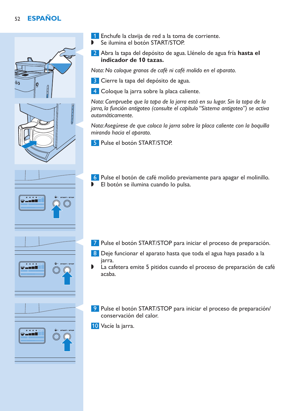 Philips Grind & Brew Cafetière User Manual | Page 52 / 150