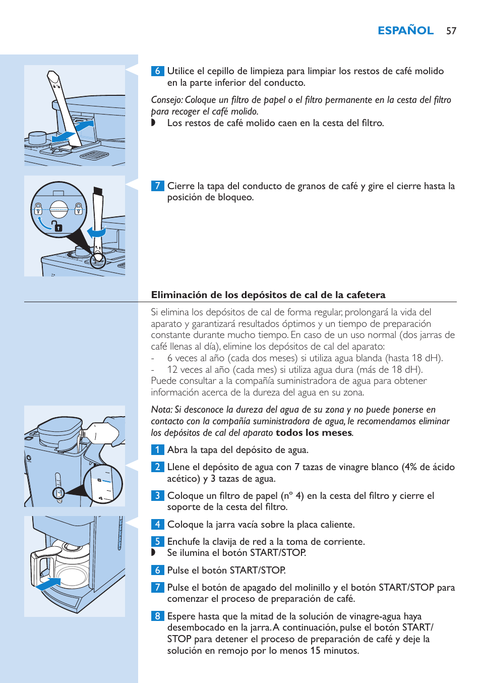 Philips Grind & Brew Cafetière User Manual | Page 57 / 150