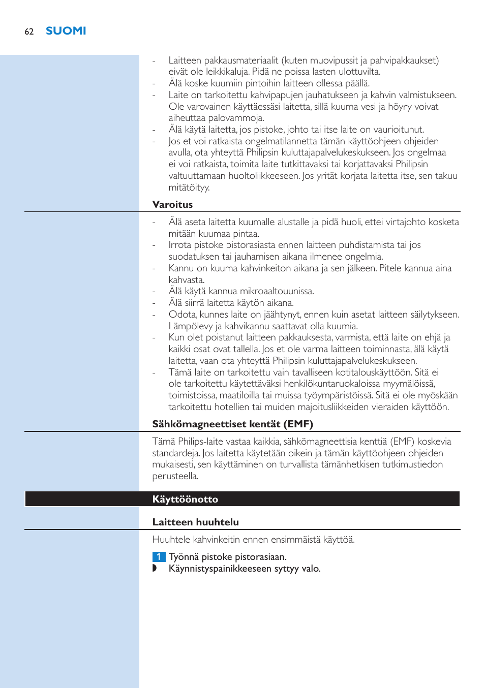 Philips Grind & Brew Cafetière User Manual | Page 62 / 150