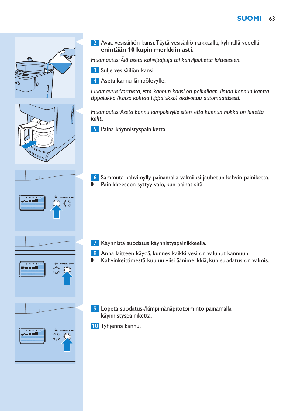 Philips Grind & Brew Cafetière User Manual | Page 63 / 150