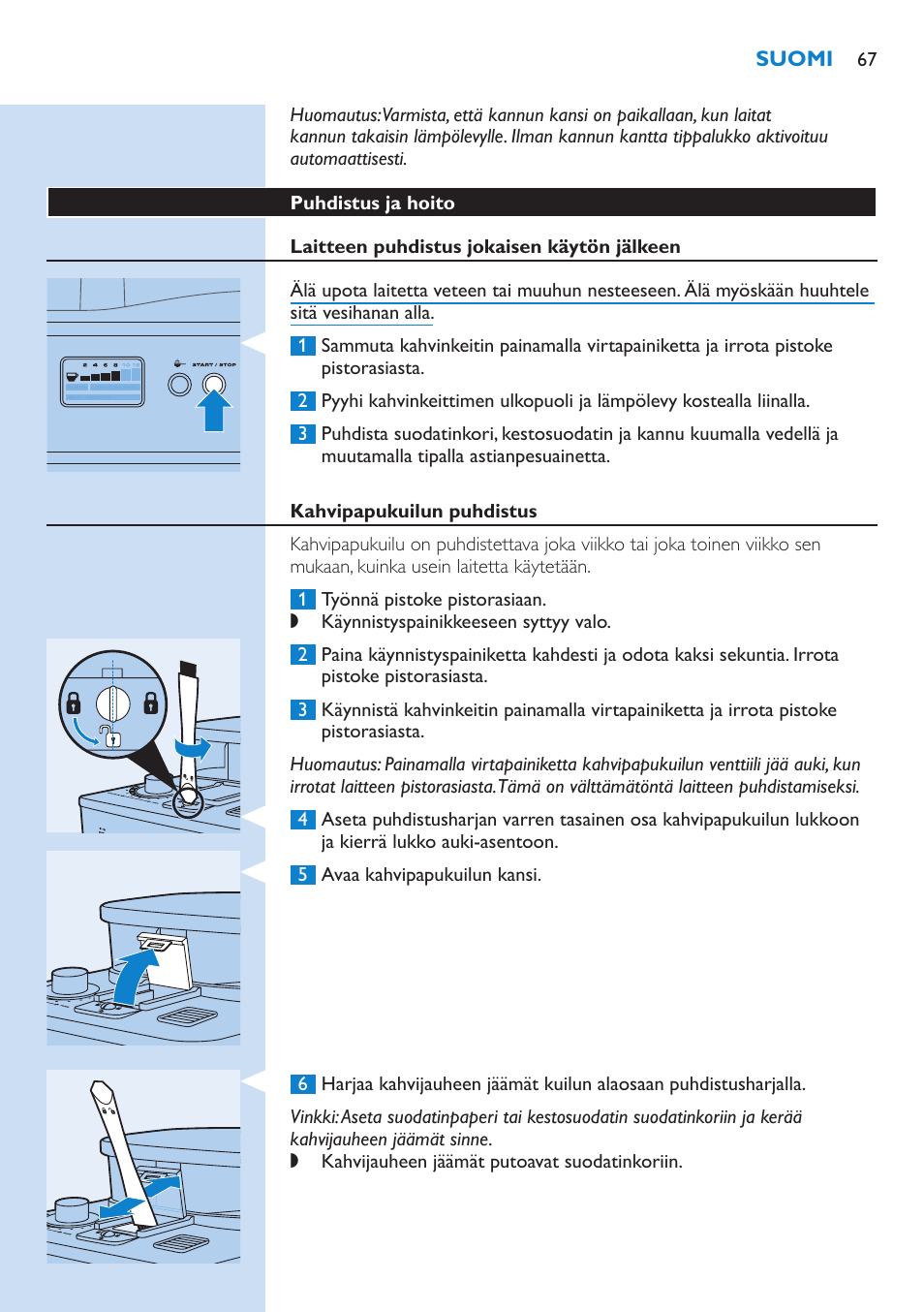 Philips Grind & Brew Cafetière User Manual | Page 67 / 150