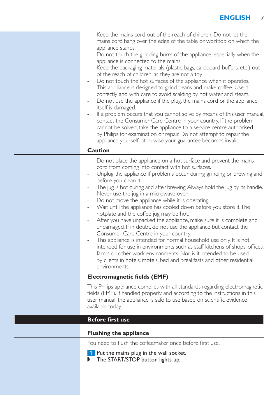 Philips Grind & Brew Cafetière User Manual | Page 7 / 150