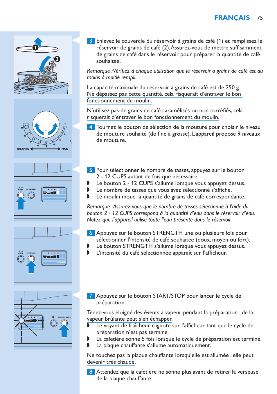 Philips Grind & Brew Cafetière User Manual | Page 75 / 150