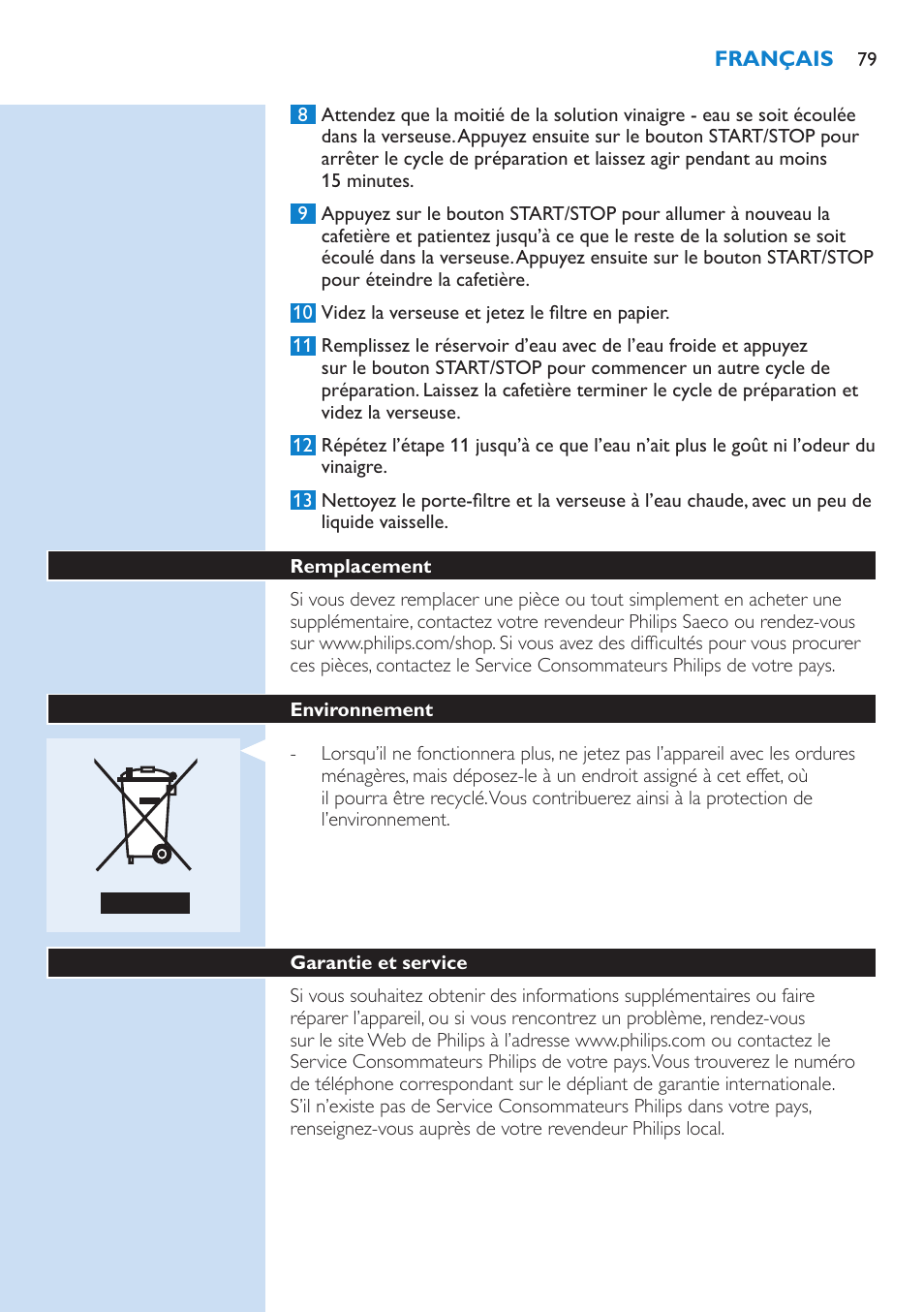 Philips Grind & Brew Cafetière User Manual | Page 79 / 150