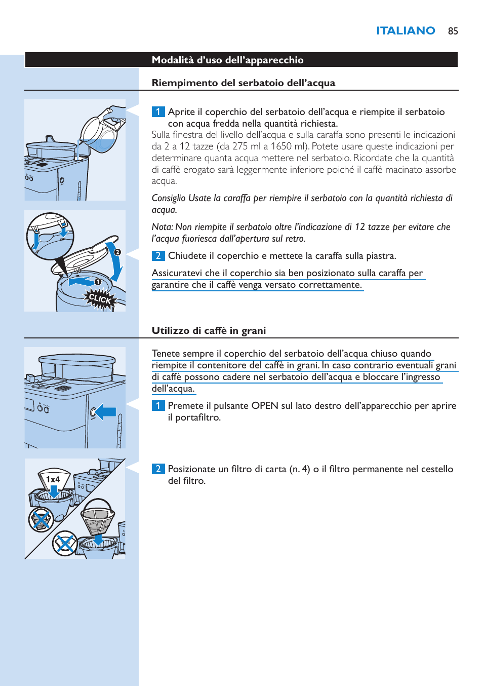 Philips Grind & Brew Cafetière User Manual | Page 85 / 150