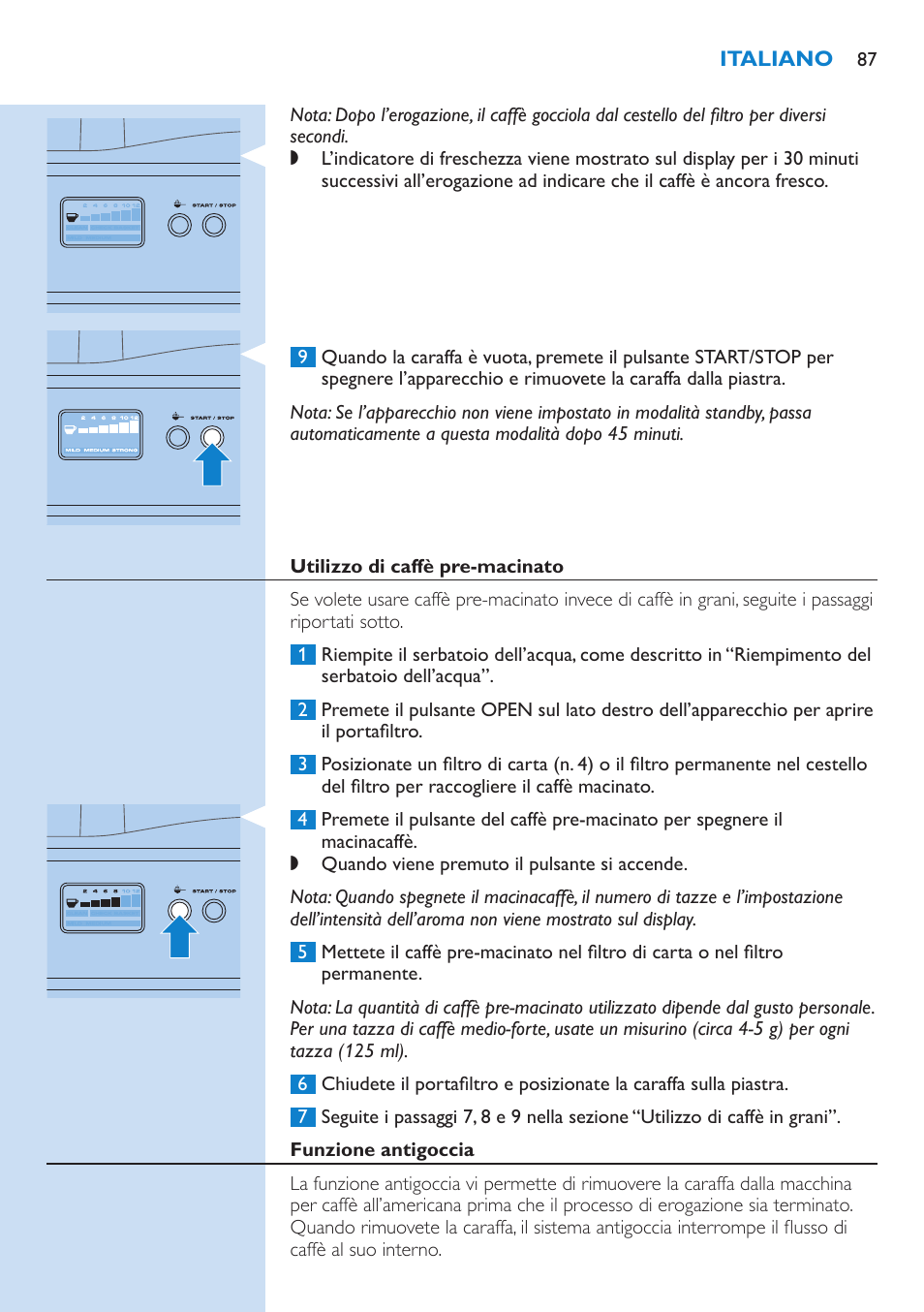 Philips Grind & Brew Cafetière User Manual | Page 87 / 150