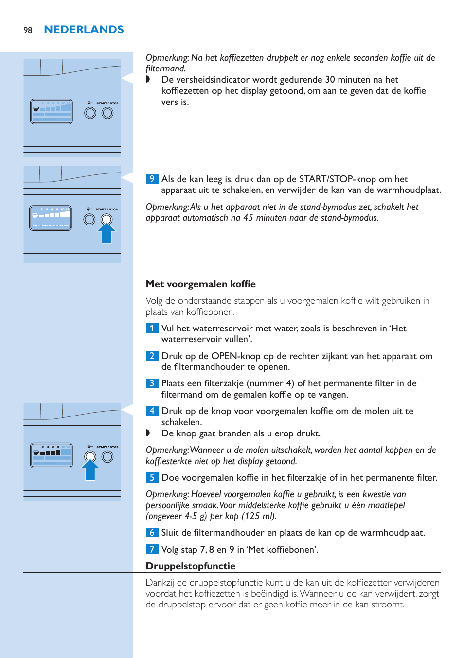 Philips Grind & Brew Cafetière User Manual | Page 98 / 150