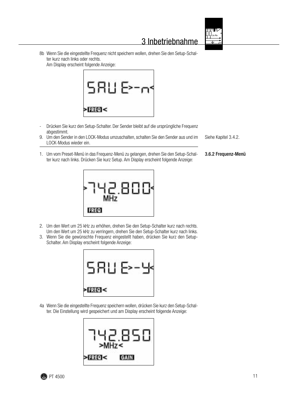 3 inbetriebnahme | AKG Acoustics PT 4500 User Manual | Page 11 / 114