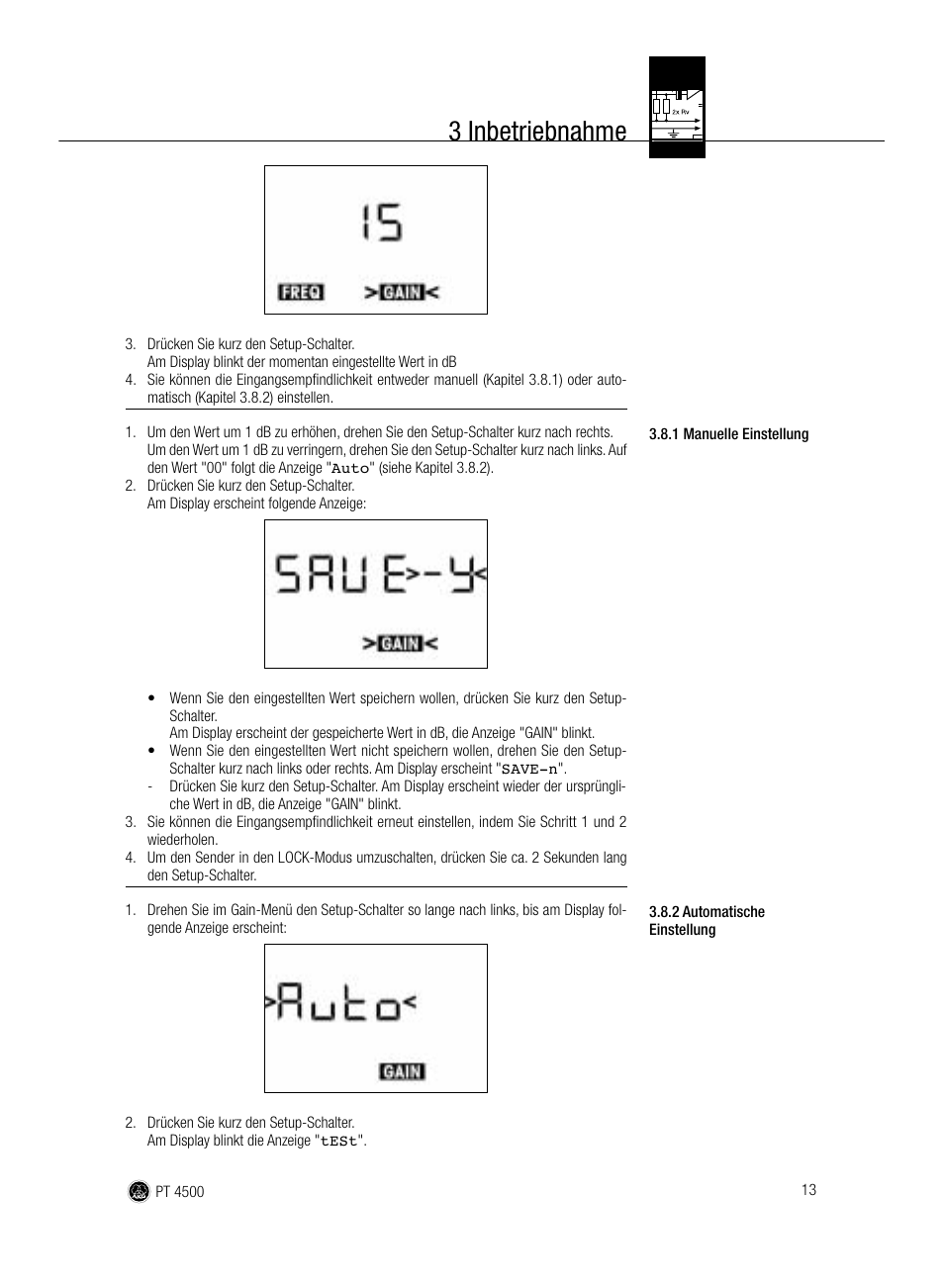 3 inbetriebnahme | AKG Acoustics PT 4500 User Manual | Page 13 / 114