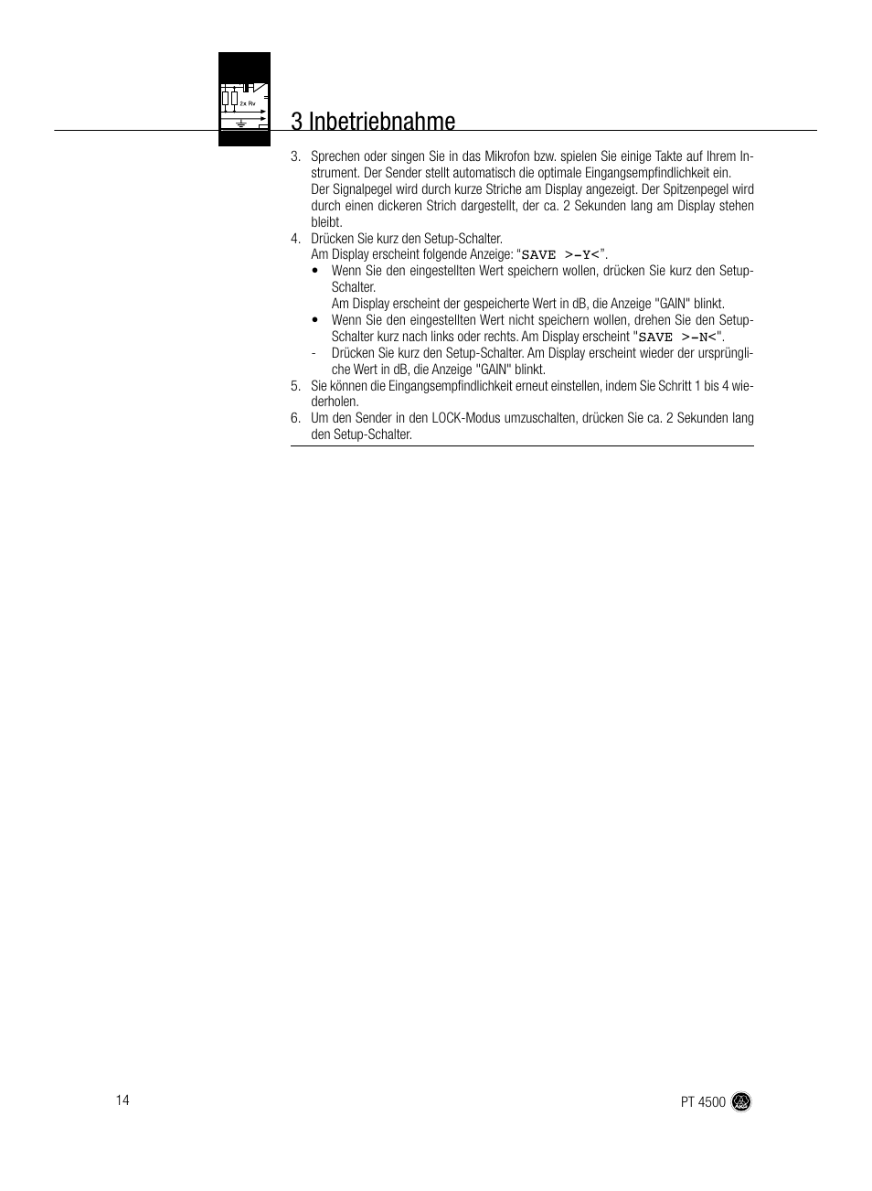 3 inbetriebnahme | AKG Acoustics PT 4500 User Manual | Page 14 / 114