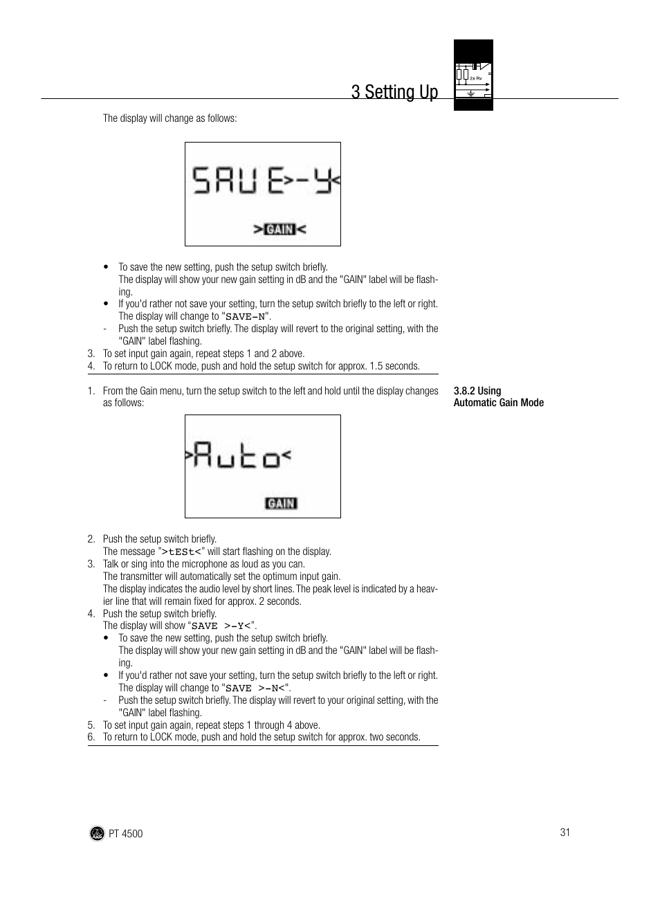 3 setting up | AKG Acoustics PT 4500 User Manual | Page 31 / 114