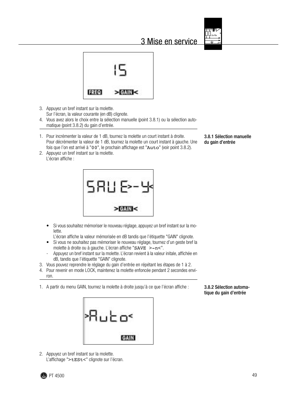 3 mise en service | AKG Acoustics PT 4500 User Manual | Page 49 / 114