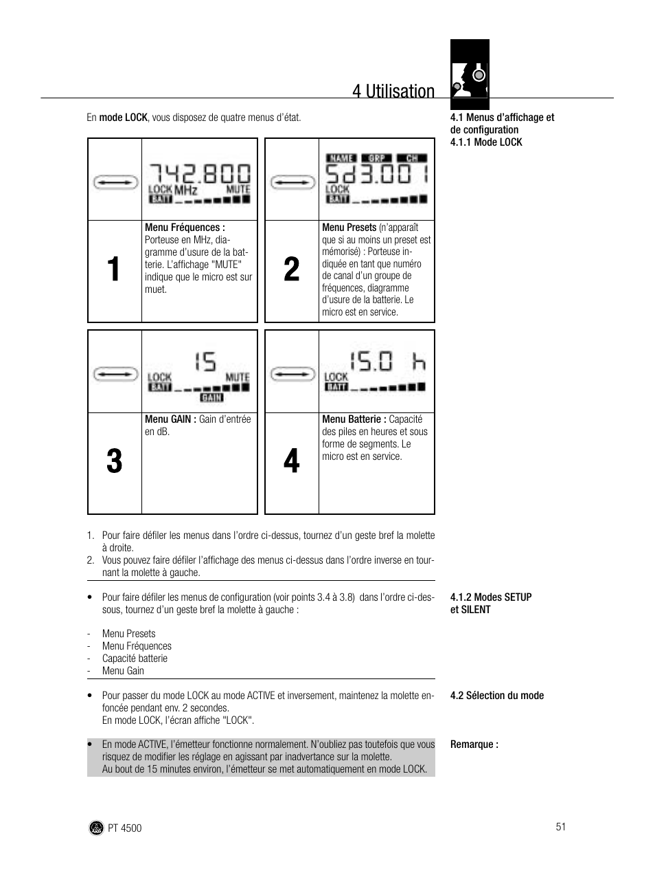 4 utilisation | AKG Acoustics PT 4500 User Manual | Page 51 / 114