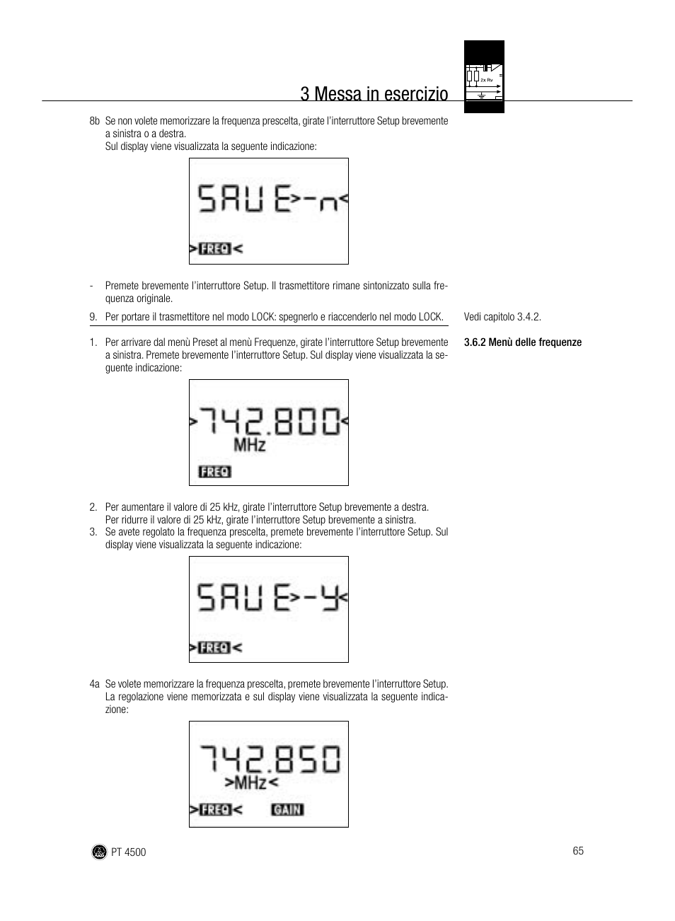 3 messa in esercizio | AKG Acoustics PT 4500 User Manual | Page 65 / 114