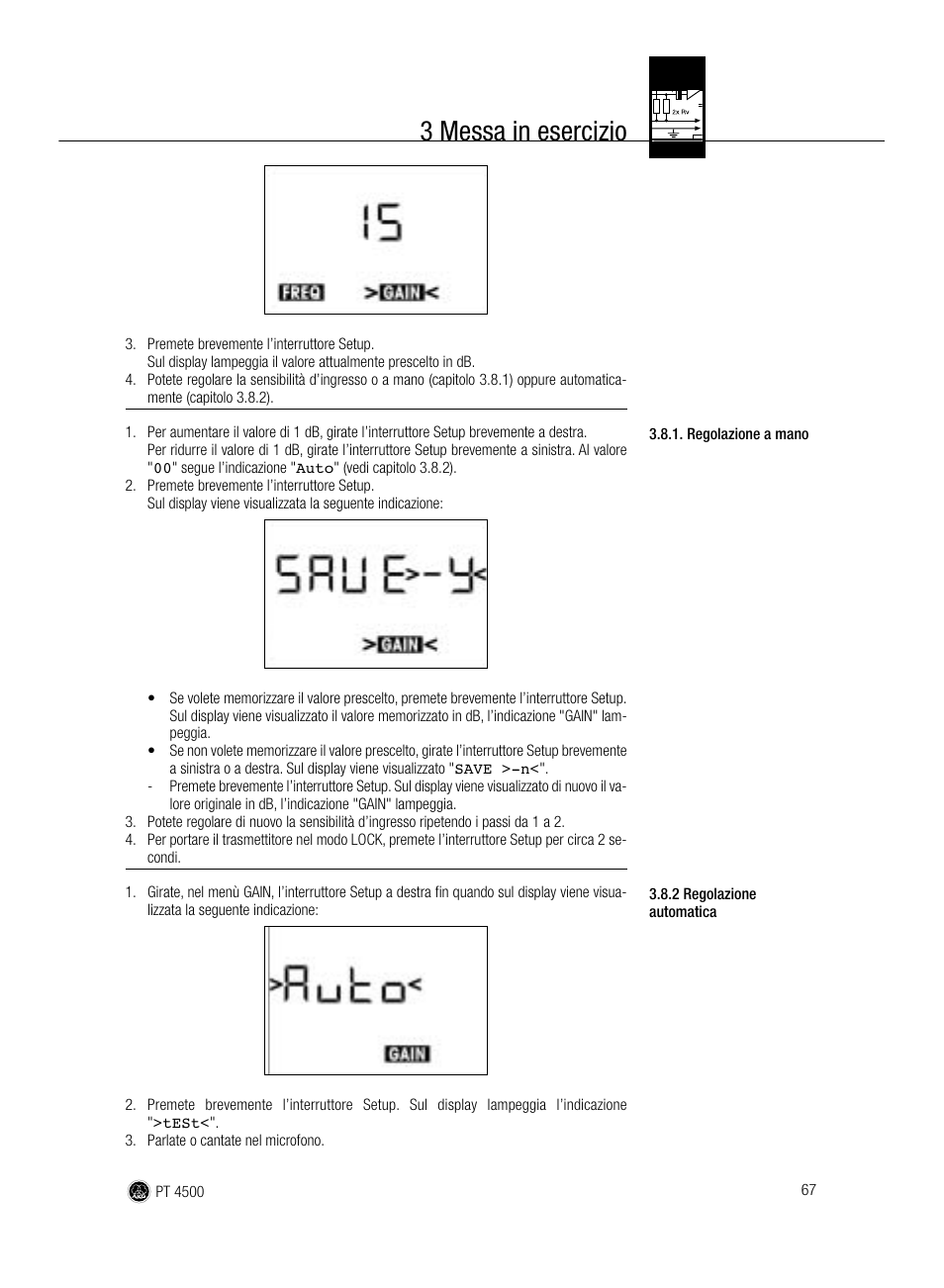 3 messa in esercizio | AKG Acoustics PT 4500 User Manual | Page 67 / 114