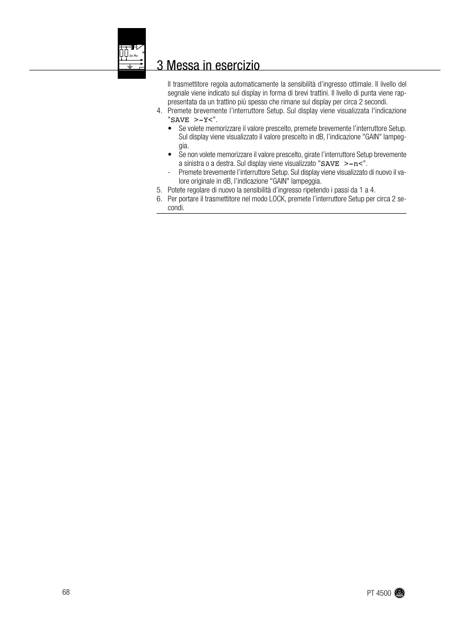 3 messa in esercizio | AKG Acoustics PT 4500 User Manual | Page 68 / 114