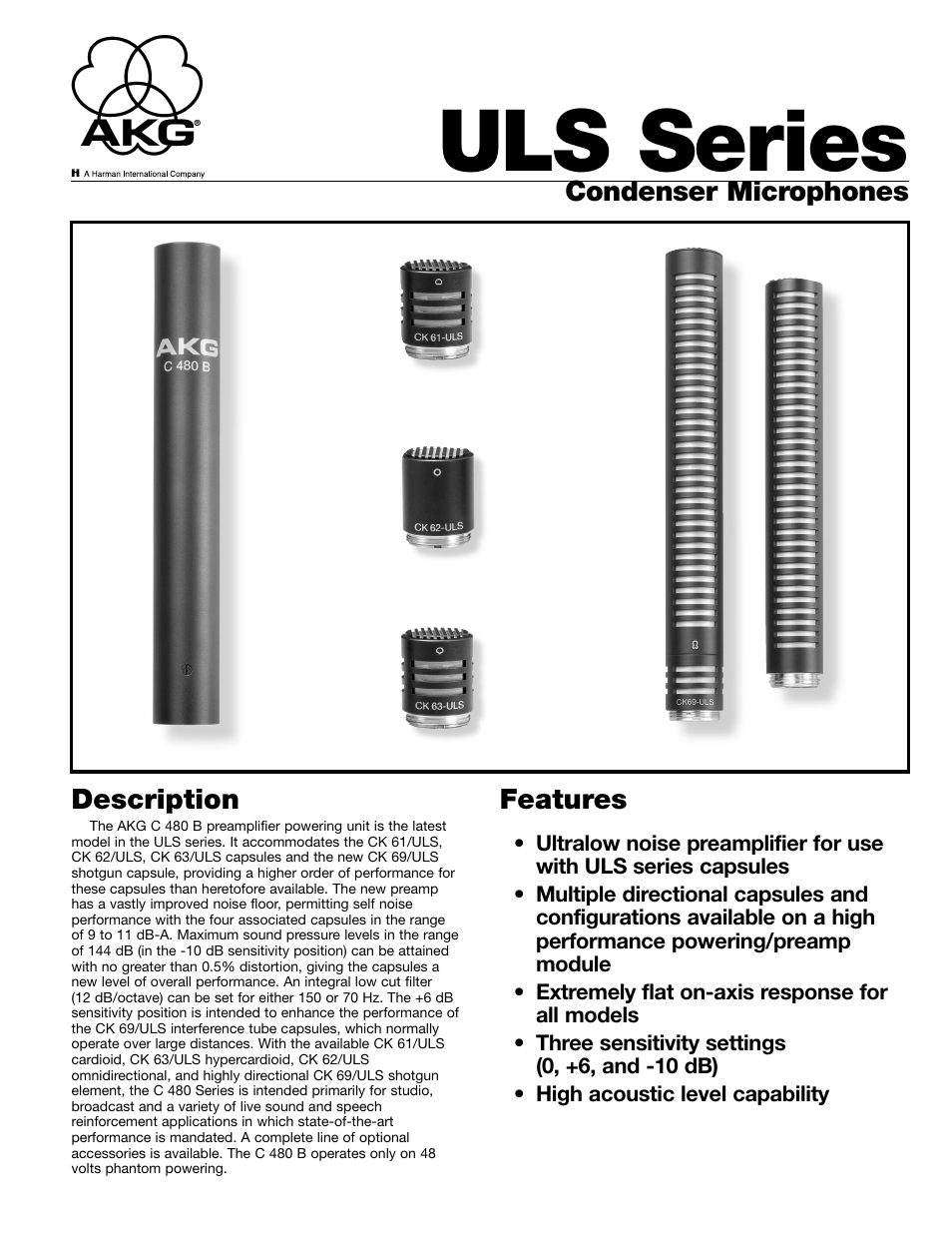 AKG Acoustics ULS SERIES User Manual | 4 pages