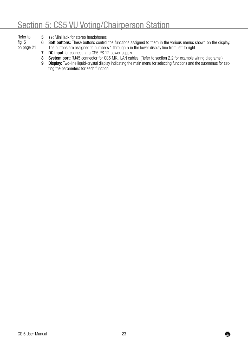 AKG Acoustics CS 5 User Manual | Page 23 / 51