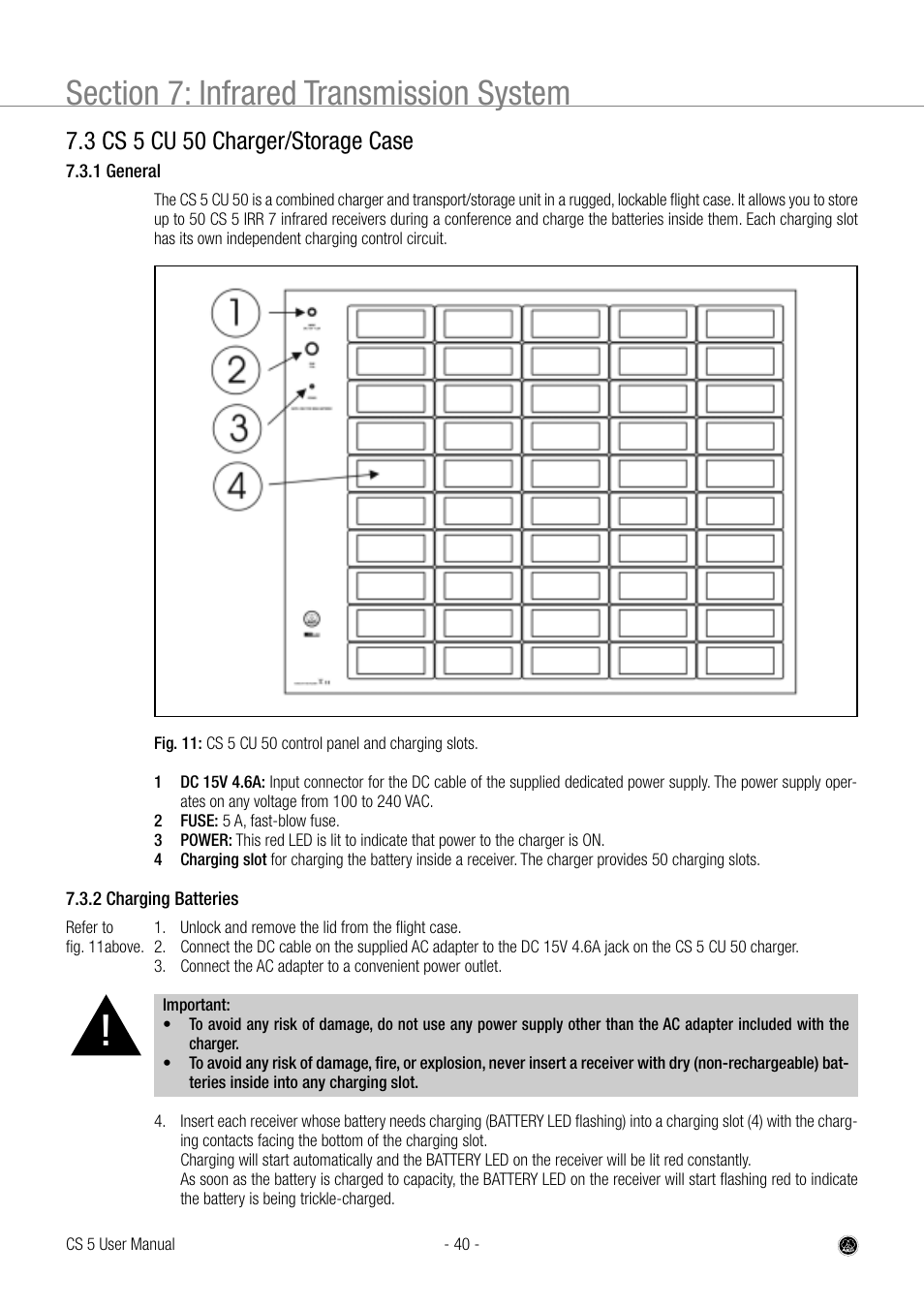 3 cs 5 cu 50 charger/storage case | AKG Acoustics CS 5 User Manual | Page 40 / 51