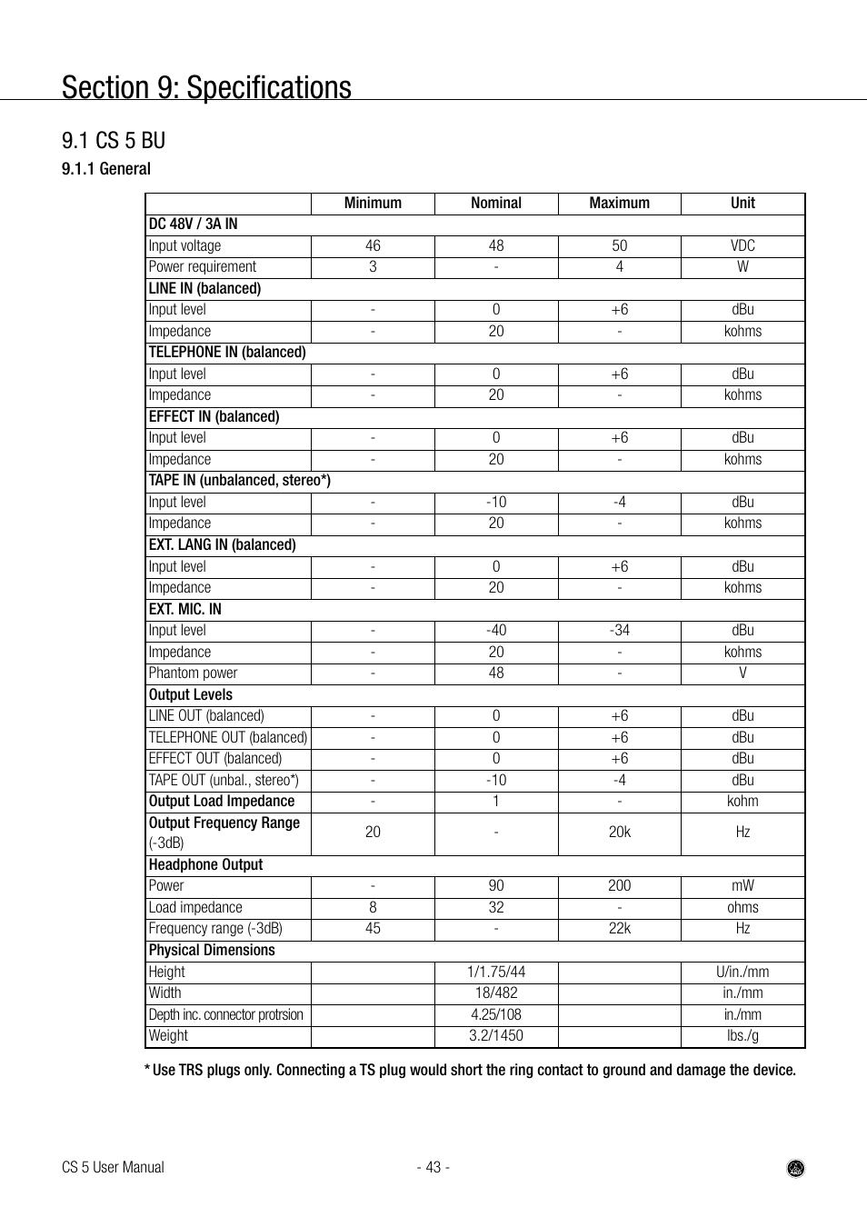 1 cs 5 bu | AKG Acoustics CS 5 User Manual | Page 43 / 51