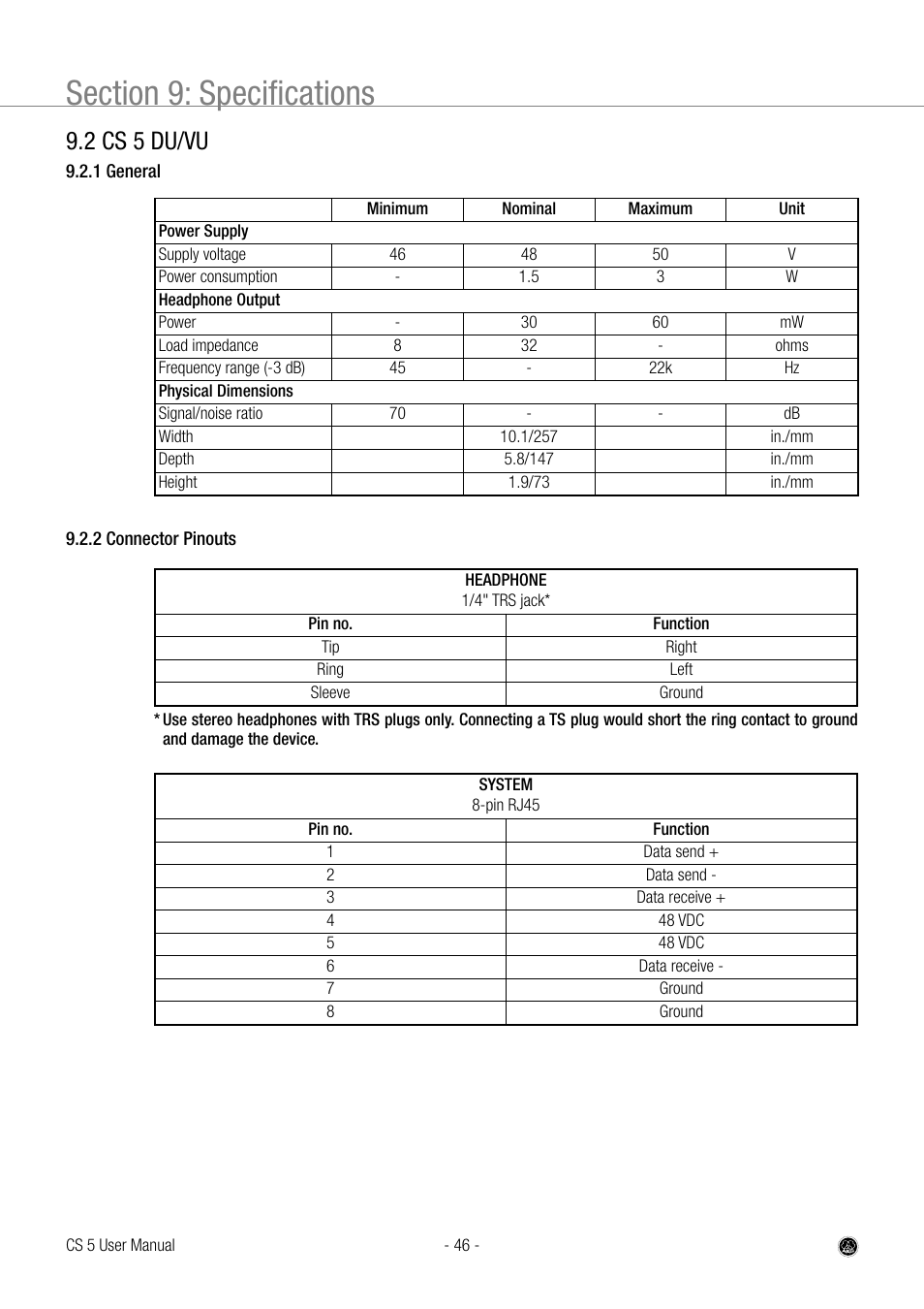 2 cs 5 du/vu | AKG Acoustics CS 5 User Manual | Page 46 / 51