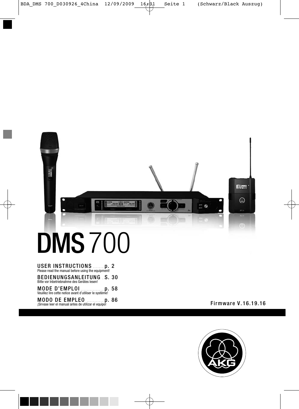 AKG Acoustics DMS700 User Manual | 118 pages