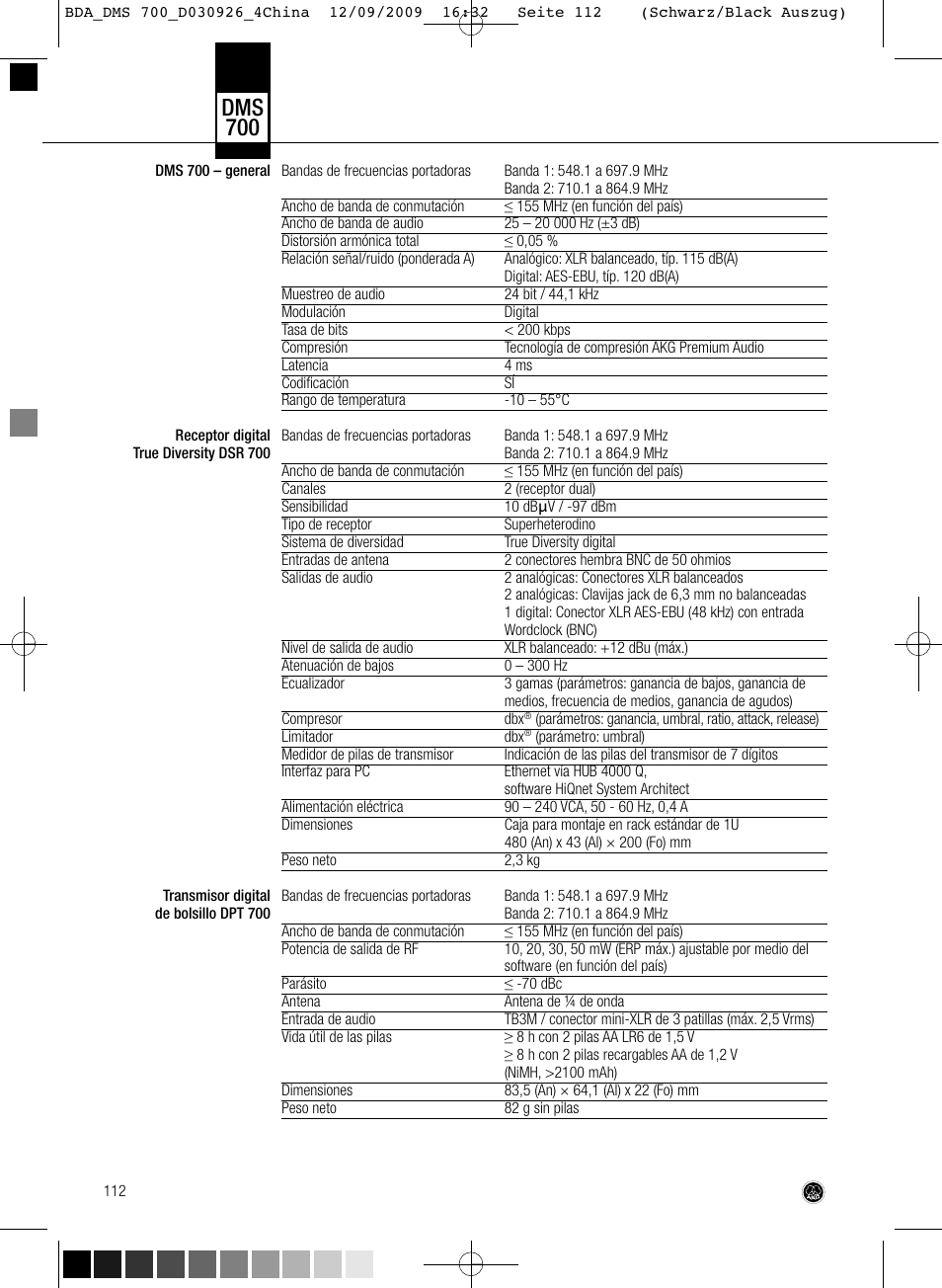 Dms 700 | AKG Acoustics DMS700 User Manual | Page 112 / 118