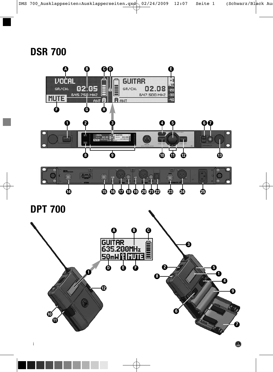 Dsr 700, Dpt 700 | AKG Acoustics DMS700 User Manual | Page 114 / 118