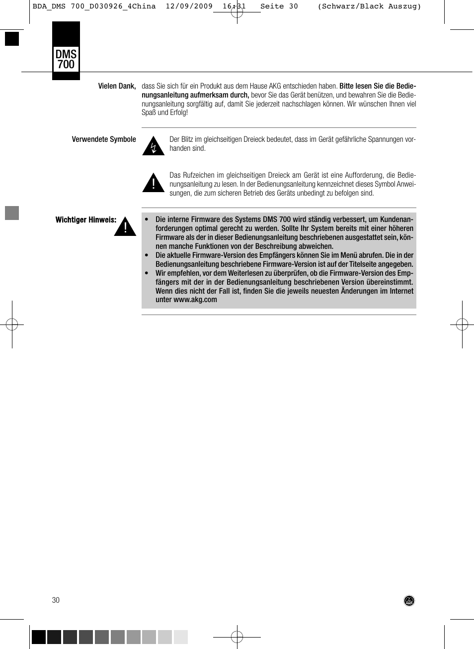 AKG Acoustics DMS700 User Manual | Page 30 / 118