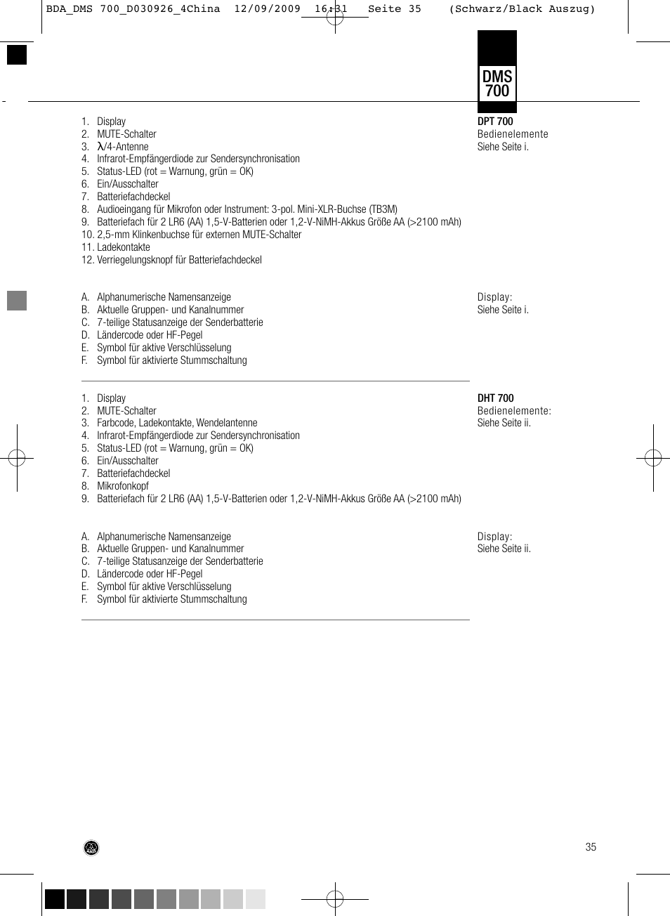 Dms 700 | AKG Acoustics DMS700 User Manual | Page 35 / 118