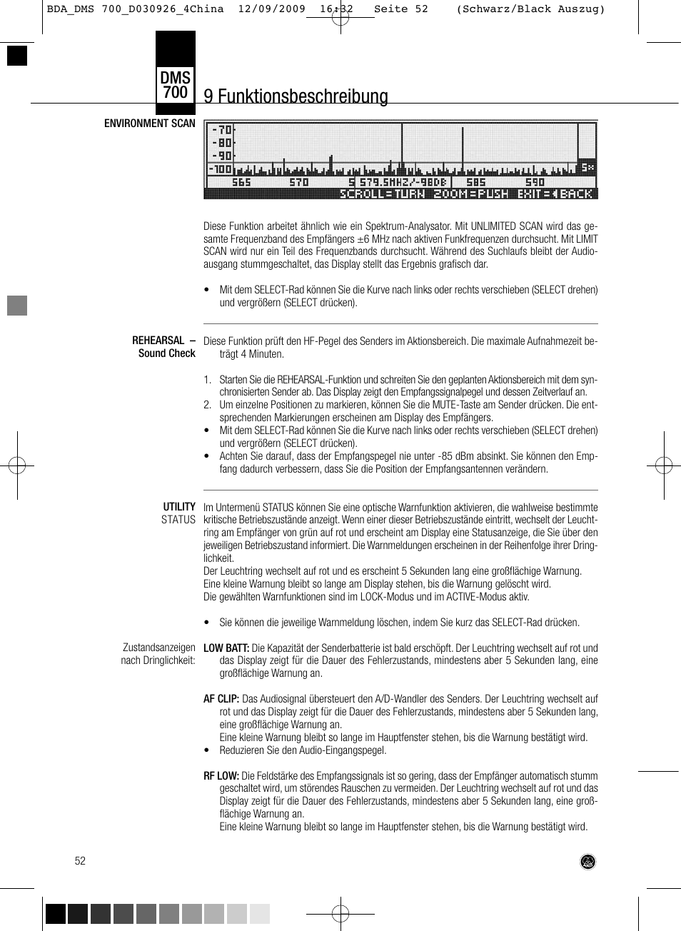 9 funktionsbeschreibung, Dms 700 | AKG Acoustics DMS700 User Manual | Page 52 / 118